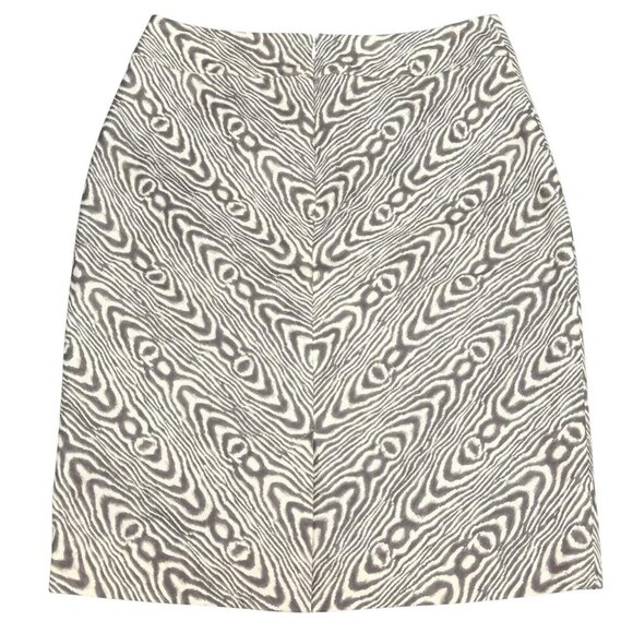 POSTMARK 9-H15 STCL Anthropologie Woodgrain Print Pencil Skirt Size 2 Cream Yell - Picture 3 of 6